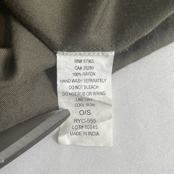 Elan Womens Olive Green Bell Sleeve Boho Top One Size Flowy Neutral Hippie Indie - Picture 6 of 11